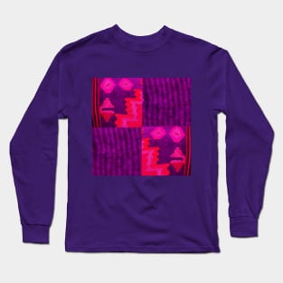 purple abstract rug pattern, abstract art, antique rug pattern, minimal art, modern art, carpet pattern, For custom orders please DM me. Long Sleeve T-Shirt